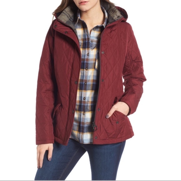 Barbour Millfire Hooded Quilted Jacket in GarnetSize 4 ***AS IS - Picture 2 of 15